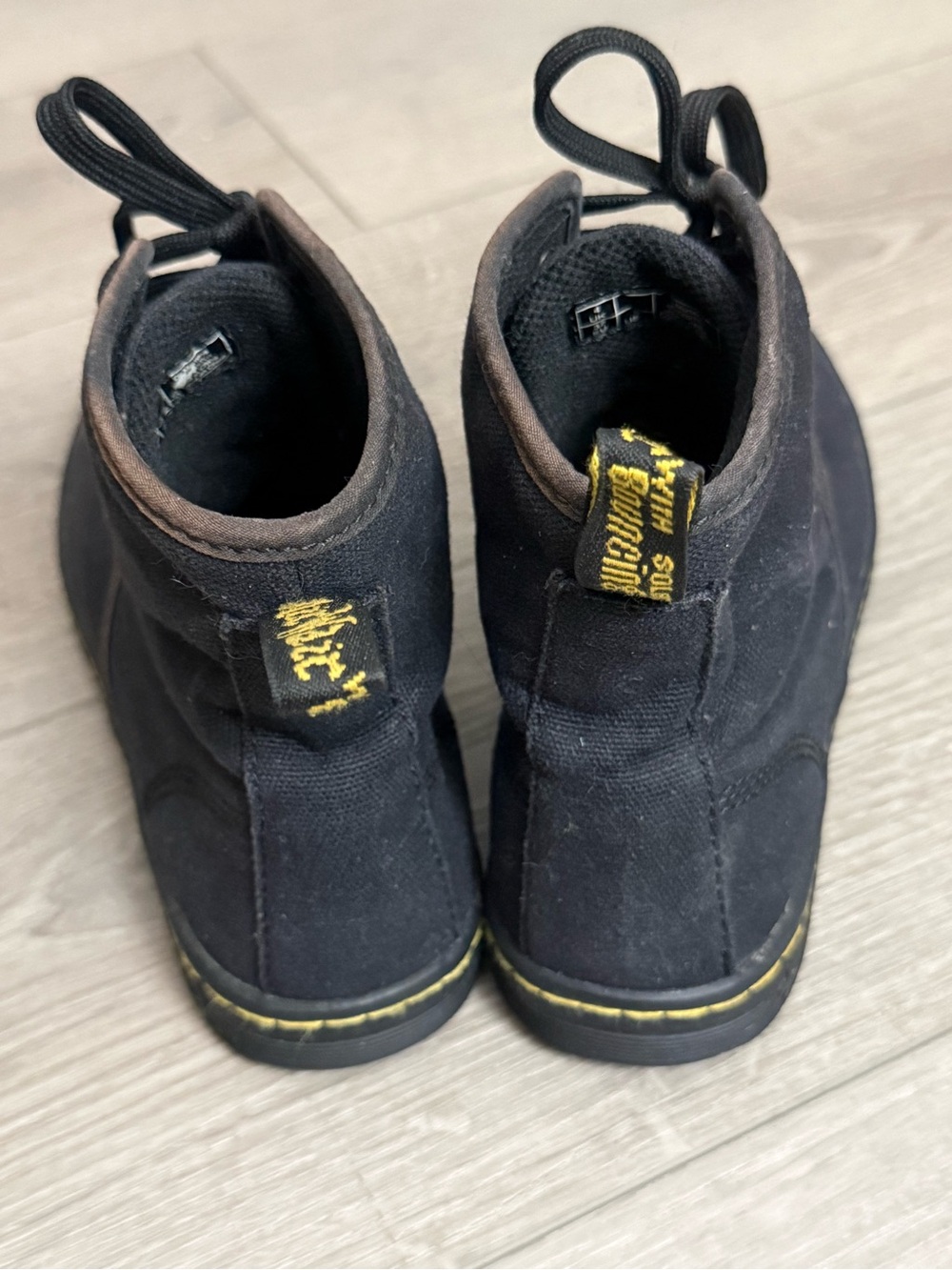 Dr. Martens Black Canvas Lace-Up Women’s Boots - Picture 2 of 7